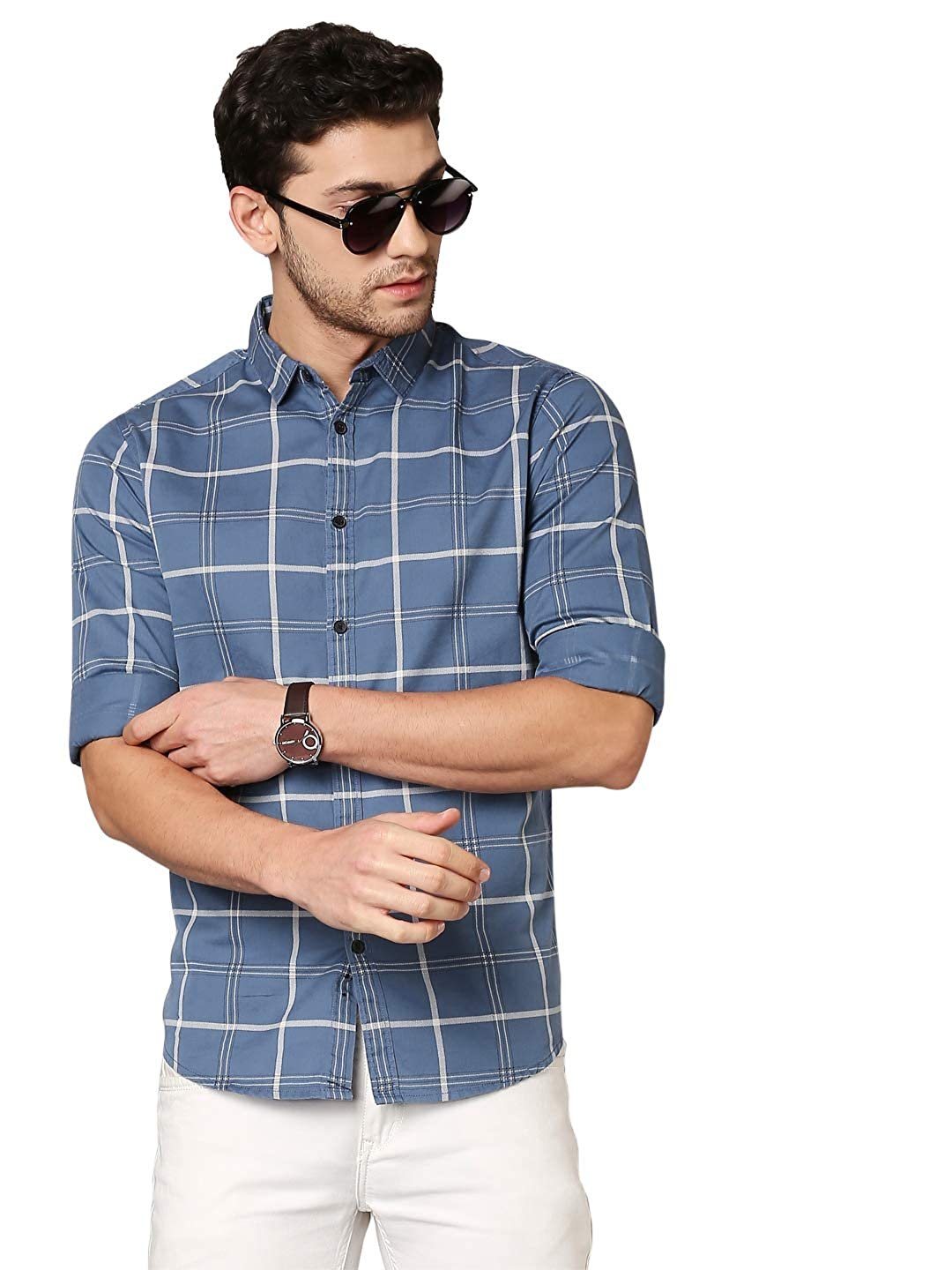 Checkered Slim Fit Cotton Casual Shirt