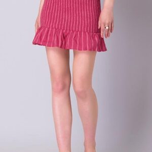 Pink Ruffled Smocked Mini Skirt