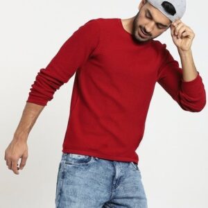 Maroon Flat Knits Comfortable Sweater