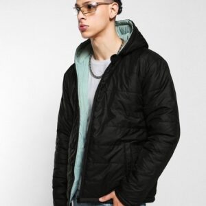 Black Green & Black Reversible  Puffer Jacket