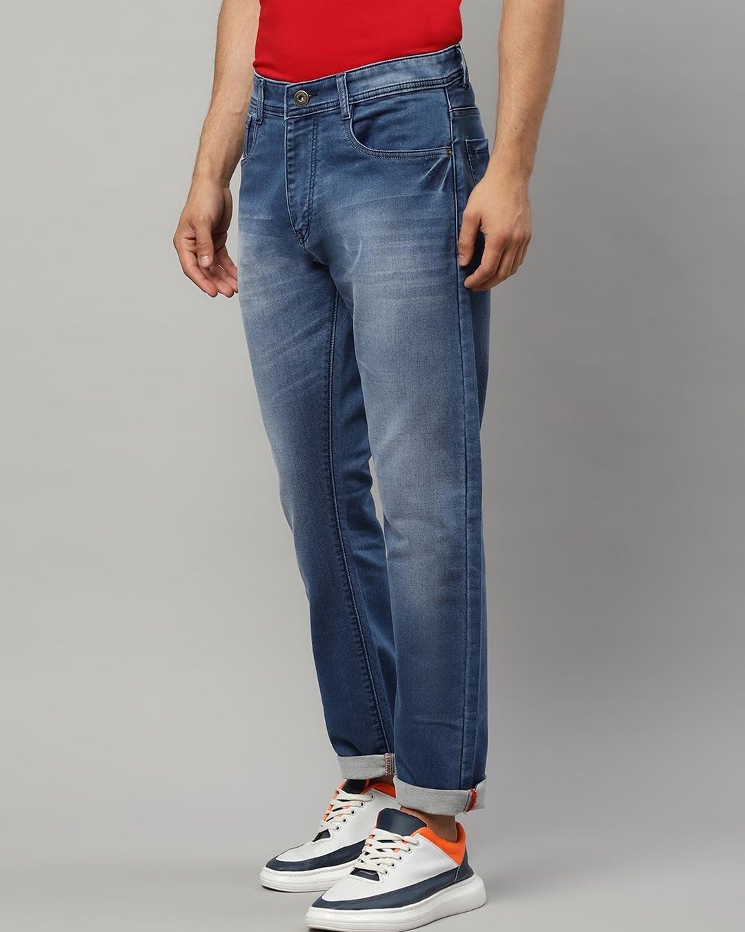 Blue Washed Slim Fit Jeans, comfortable and fit