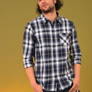 White and Black Checked Shirt