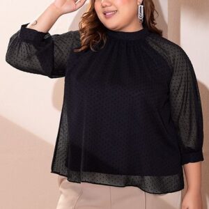 Black Raglan Sleeve Blouse