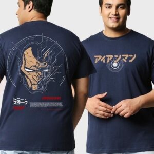 Men's Blue Plus Size T-shirt