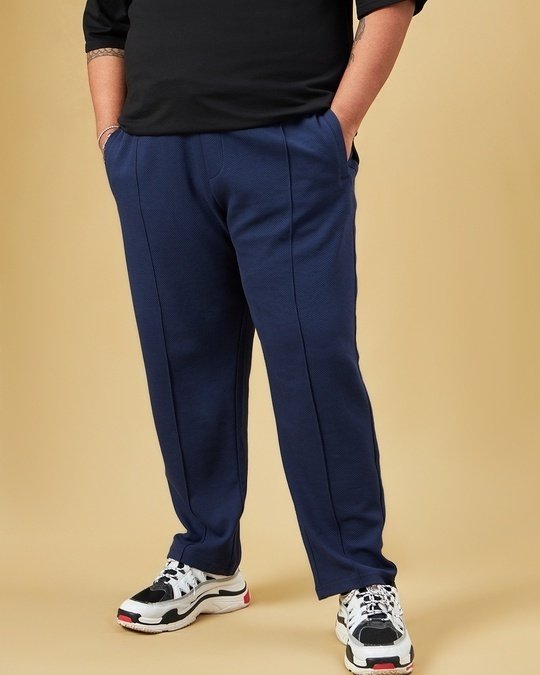 Blue Plus Size Track Pants | relax and comfortable