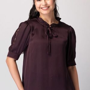 V-Neck Tie Up Blouse | Slip On