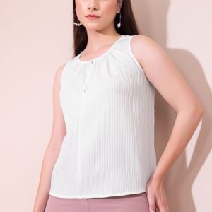 Textured Sleeveless Blouse