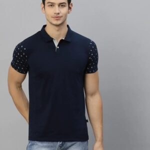 Blue Printed Slim Fit T-shirt, soft, comfy, elegant, and breathable