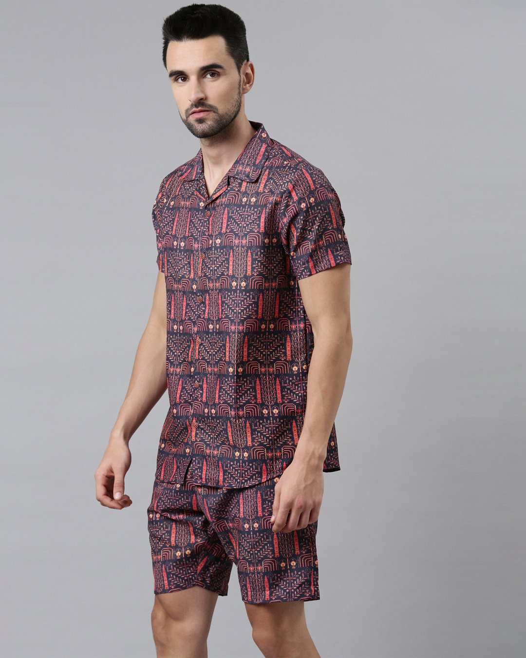 Blue & Pink All Over Printed Co-ord Set