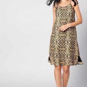 Print Strappy Slip Dress | leopard print slip dress
