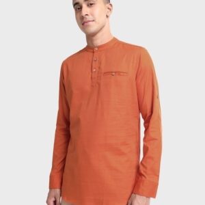 Gold Flame Relaxed Fit Short Kurta