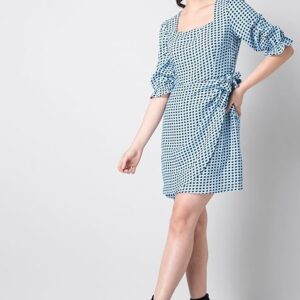 Black Polka Wrap Dress