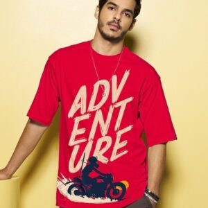 Red Moon Rider Graphic Printed Oversized T-shirt