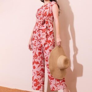 Floral Print Top And Pants Co-ord Set