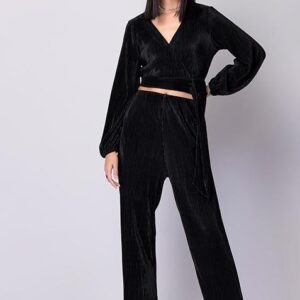 Peplum Wrap Top And Trousers Co-ord Set