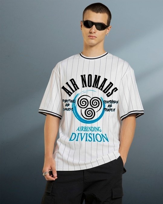 White Varsity Striped Oversized T-shirt