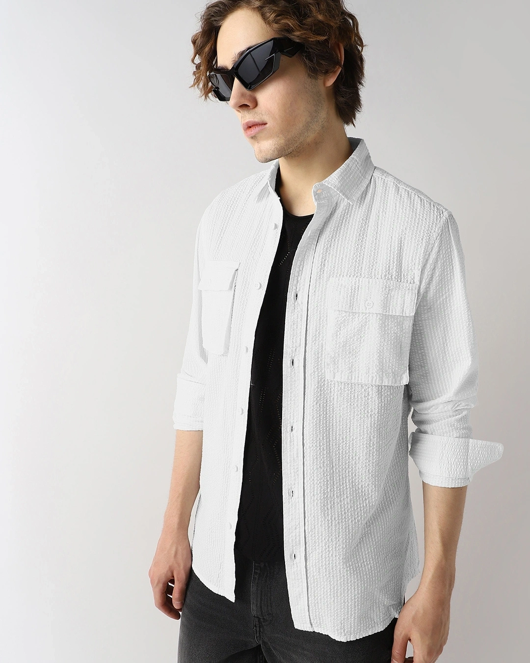 White Textured Shirt - Image 2