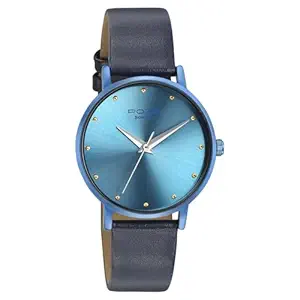 Poze Quartz Analog Blue dial Leather Strap Watch for Women