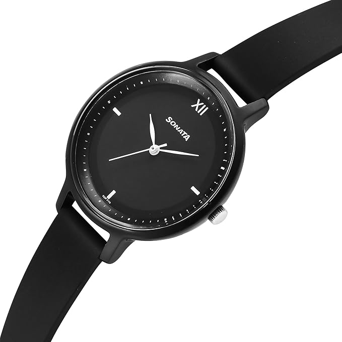 Polyurethane Black Dial Analog Watch - Image 2