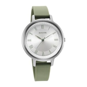 Polyurethane Silver Dial Analog Watch
