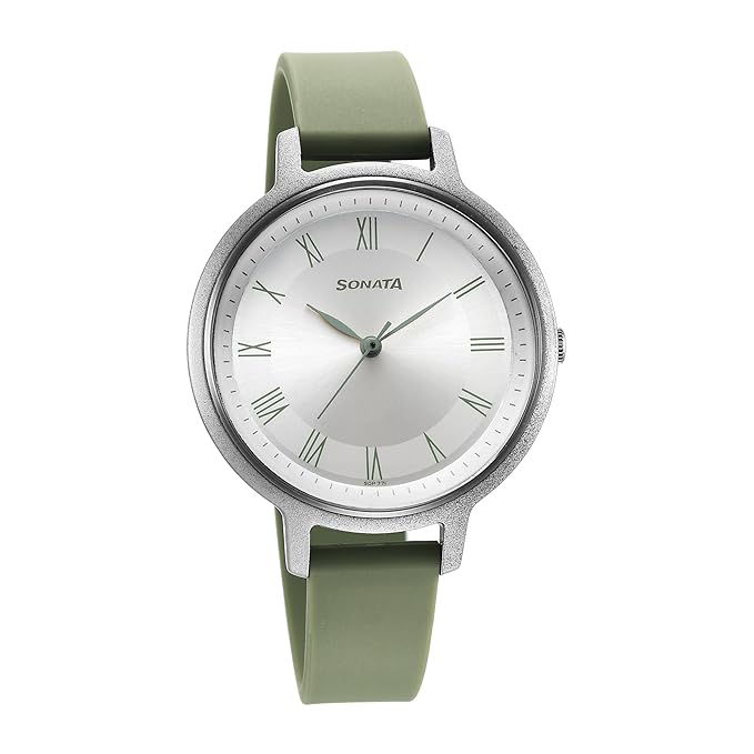 Polyurethane Silver Dial Analog Watch