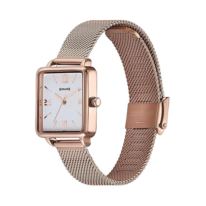 Quartz Analog White Dial Rose Gold Stainless Steel - Image 2