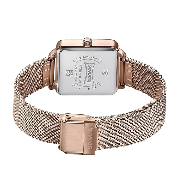 Quartz Analog White Dial Rose Gold Stainless Steel - Image 4