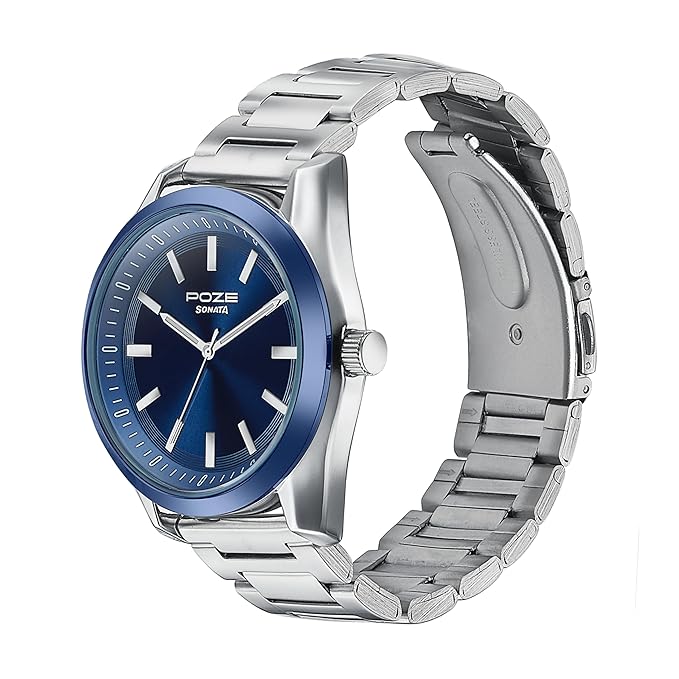 Poze Analog Quartz Blue Dial Watch for Men - Image 2