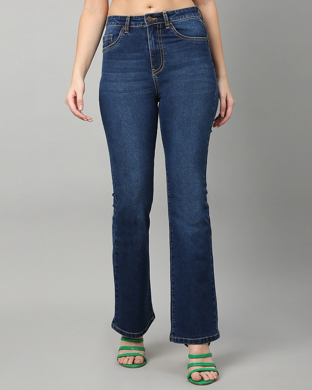 Dark Blue Washed BootCut Jeans