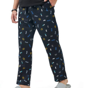 Men's Black All Over Printed Pyjamas Online in India