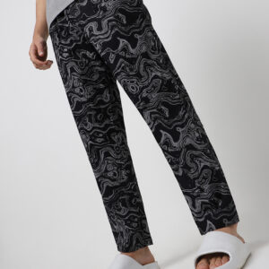 Men's Black All Over Printed Pyjamas Online in India