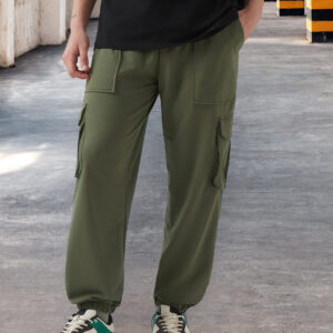 Men's Winter Moss Green Oversized Cargo Joggers Online