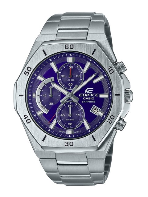 Men EDifice EFB-680D-2BVUDF Blue Analog Dial Silver Stainless Steel Band EX551