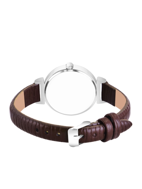 THE SHOPOHOLIC Printed Dial & Leather Straps Analogue Watch AB64-BROWN