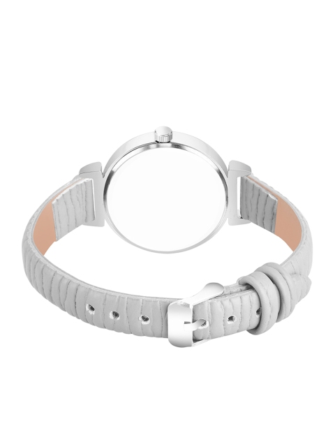 THE SHOPOHOLIC Printed Dial & Leather Straps Analogue Watch AB64-GREY