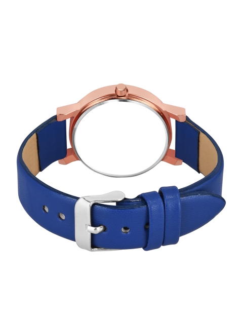 THE SHOPOHOLIC Women Dial & Leather Straps Analogue Watch R-Blue