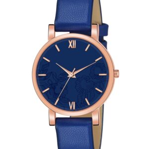 THE SHOPOHOLIC Women Dial & Leather Straps Analogue Watch R-Blue