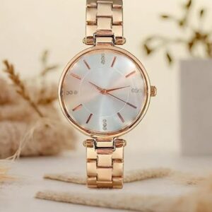 THE SHOPOHOLIC Women Diamond Studded Dial Wrist Watch - ROSE