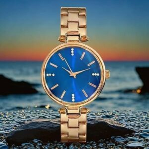 THE SHOPOHOLIC Women Diamond Studded Dial Wrist Watch RT - BLUE