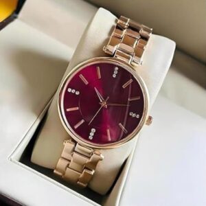 THE SHOPOHOLIC Women Diamond Studded Dial Wrist Watch RT - RED