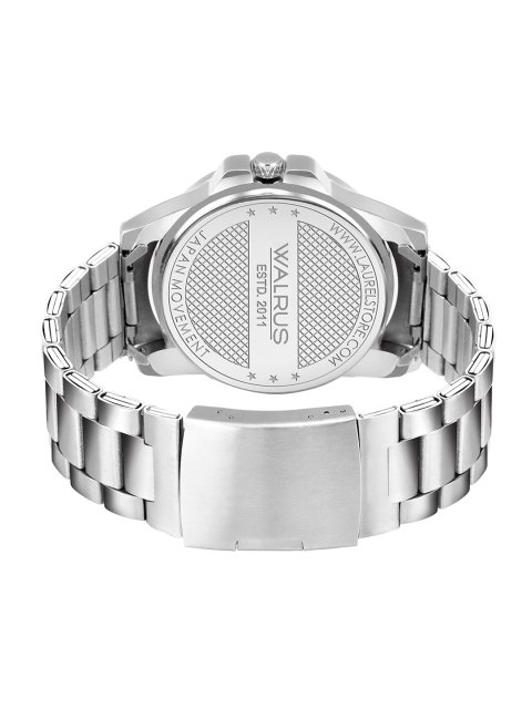 Men Brass Dial & Steel Toned Stainless Steel Bracelet Style Straps Analogue Watch - Image 3