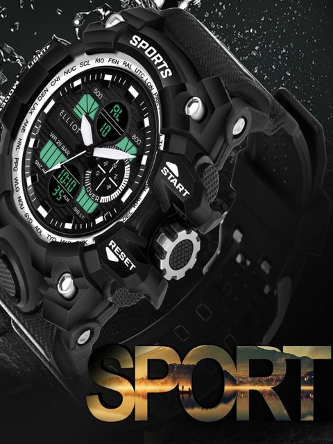 Men Patterned Dial & Straps Analogue and Digital Sports Watch EWTM-SPORTS-IV-020207