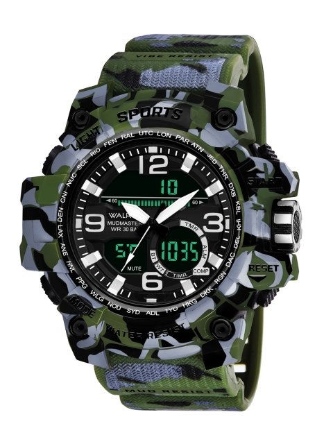 Unisex Patterned Dial & Straps Analogue and Digital Watch WWTM-CAM-020404