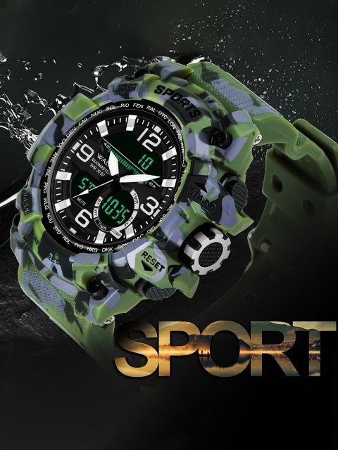 Unisex Patterned Dial & Straps Analogue and Digital Watch WWTM-CAM-020404 - Image 2