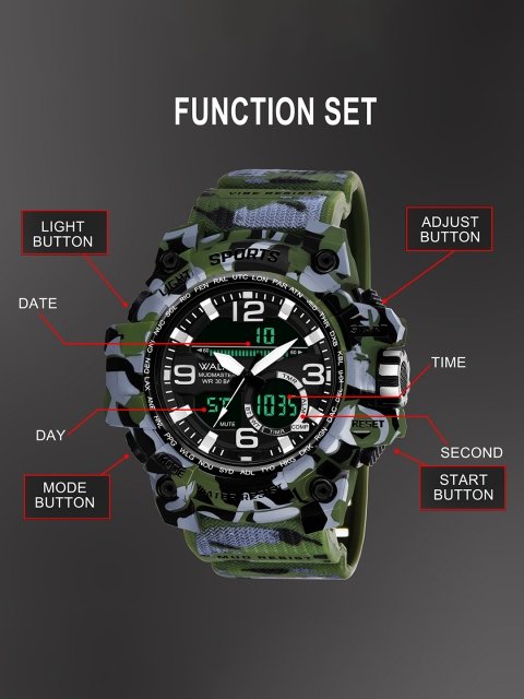 Unisex Patterned Dial & Straps Analogue and Digital Watch WWTM-CAM-020404 - Image 4