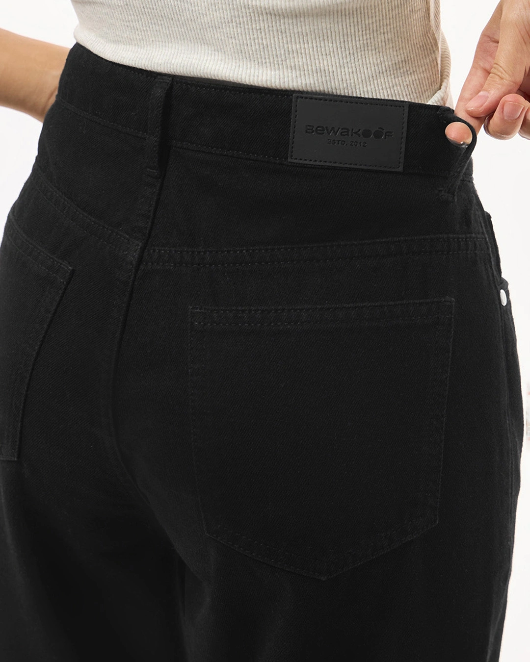 Black Baggy Wide Leg Jeans - Image 3