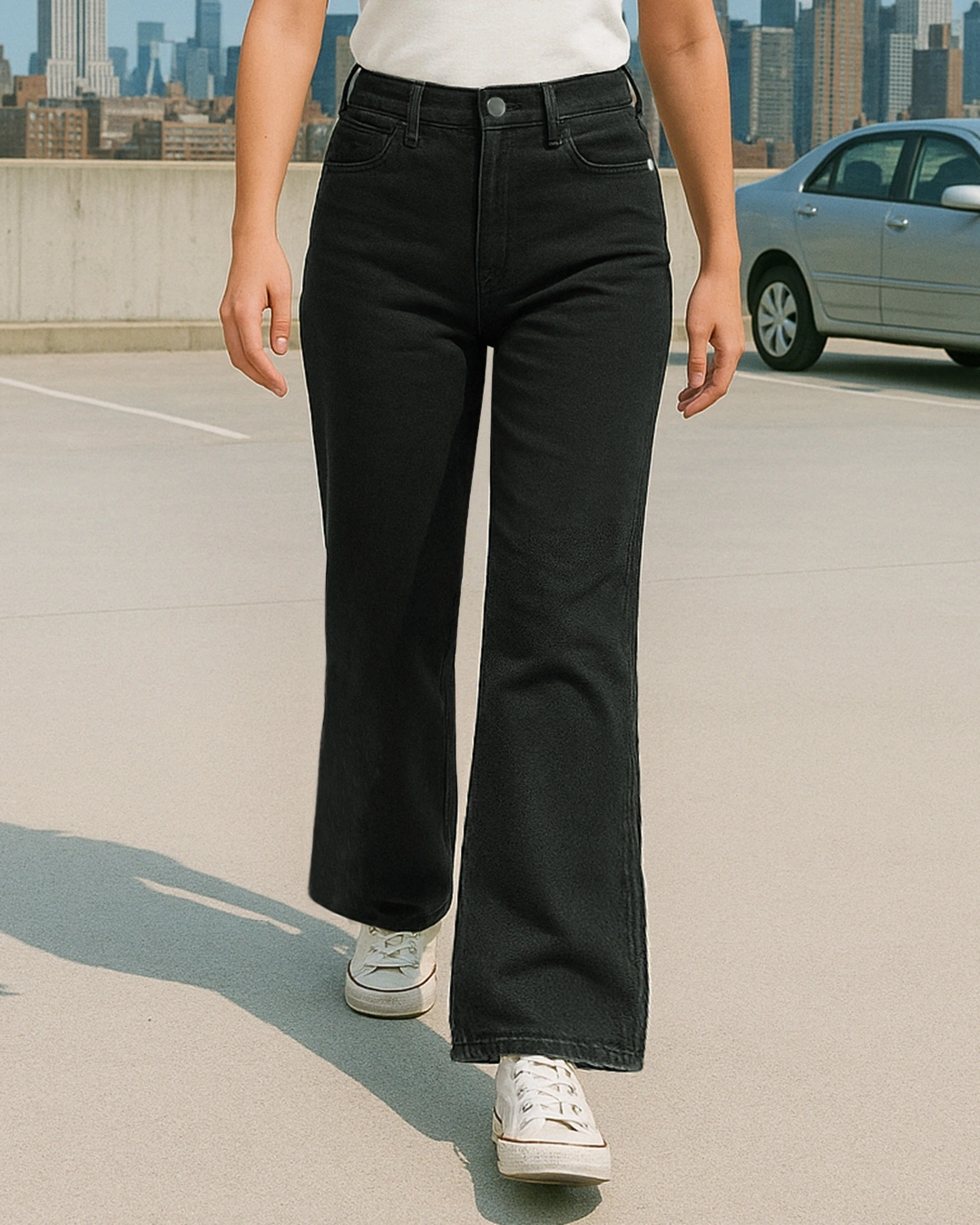 Black Baggy Wide Leg Jeans