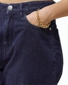 Blue Baggy Stright Fit Cropped Cargo Jeans - Image 3