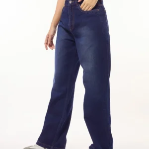 Blue Baggy Wide Leg Jeans