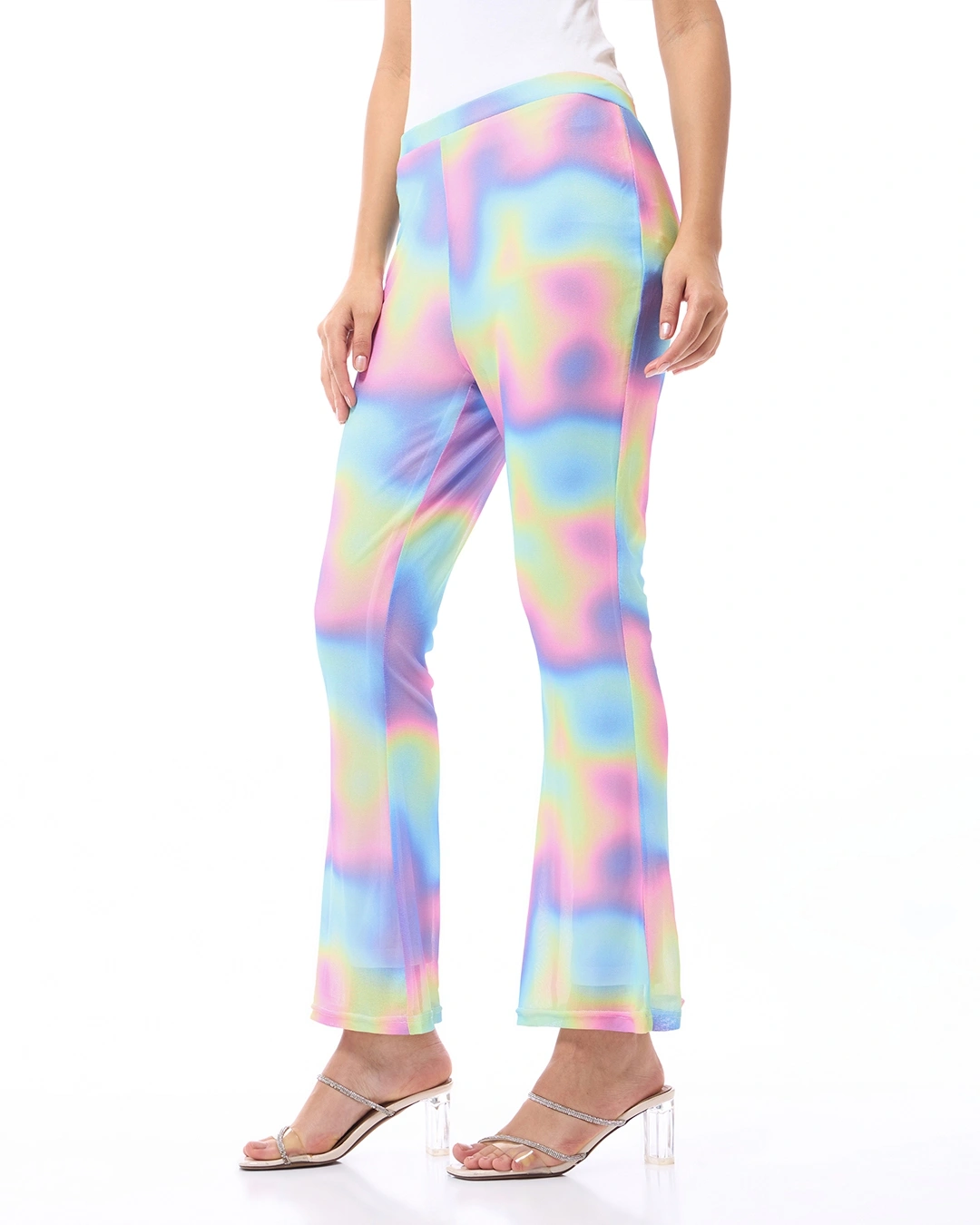 Multicolor All Over Printed Flared Pants